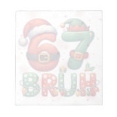 67 Meme Zes Zeven Bruh Grappig Kerstmis 6 7 Notitieblok (Voorkant)