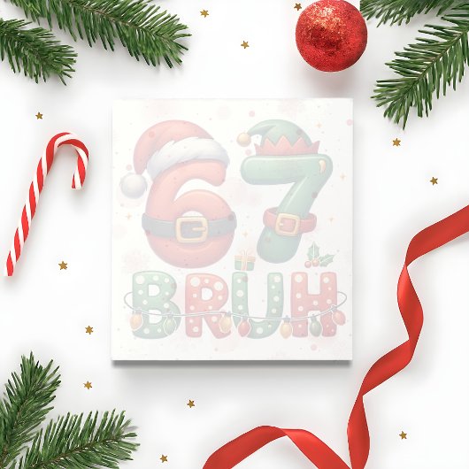 67 Meme Zes Zeven Bruh Grappig Kerstmis 6 7 Notitieblok