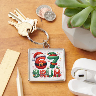 67 Meme Zes Zeven Bruh Grappig Kerstmis 6 7 Sleutelhanger