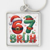 67 Meme Zes Zeven Bruh Grappig Kerstmis 6 7 Sleutelhanger (Voorkant)