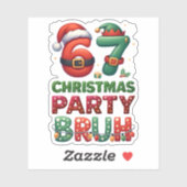 67 Meme Zes Zeven Bruh Grappig Kerstmis 6 7 Sticker (Vel)