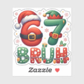67 Meme Zes Zeven Bruh Grappig Kerstmis 6 7 Sticker (Vel)