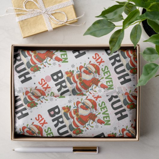 67 Meme Zes Zeven Bruh Grappig Kerstmis 6 7 Tissuepapier (Geschenk)