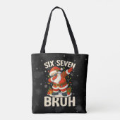 67 Meme Zes Zeven Bruh Grappig Kerstmis 6 7 Tote Bag (Achterkant)