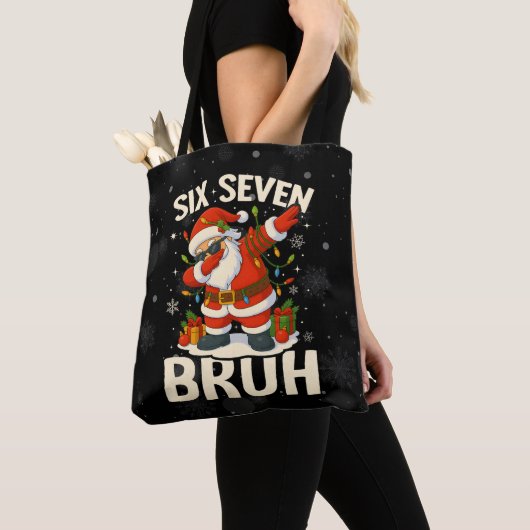 67 Meme Zes Zeven Bruh Grappig Kerstmis 6 7 Tote Bag (Dichtbij)