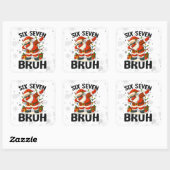 67 Meme Zes Zeven Bruh Grappig Kerstmis 6 7 Vierkante Sticker (Vel)