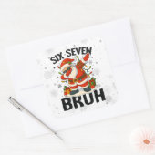 67 Meme Zes Zeven Bruh Grappig Kerstmis 6 7 Vierkante Sticker (Envelop)