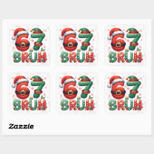 67 Meme Zes Zeven Bruh Grappig Kerstmis 6 7 Vierkante Sticker (Vel)