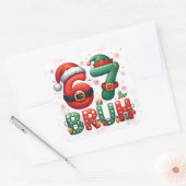 67 Meme Zes Zeven Bruh Grappig Kerstmis 6 7 Vierkante Sticker (Envelop)