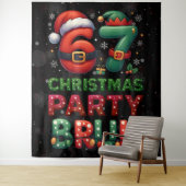 67 Meme Zes Zeven Bruh Grappig Kerstmis 6 7 Wandkleed (In situ)