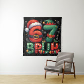 67 Meme Zes Zeven Bruh Grappig Kerstmis 6 7 Wandkleed (In situ)