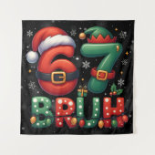 67 Meme Zes Zeven Bruh Grappig Kerstmis 6 7 Wandkleed (Voorkant)
