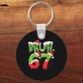 67 Meme Zes Zeven Bruh Grappig Nummer Kerstmis Sleutelhanger (Voorkant)