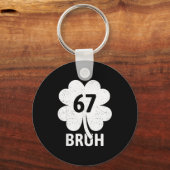 67 Meme Zes Zeven Bruh Grappige St. Patrick's Day Sleutelhanger (Voorkant)