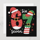 67 Meme Zes Zeven Elf Kerstman Hoed Feestdagenkaart (Voorkant / Achterkant)