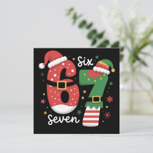67 Meme Zes Zeven Elf Kerstmis Kerstman Hoed Feestdagenkaart