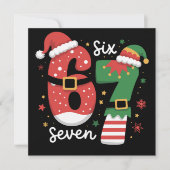 67 Meme Zes Zeven Elf Kerstmis Kerstman Hoed Feestdagenkaart (Voorkant)