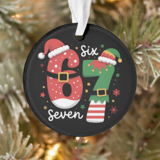 67 Meme Zes Zeven Elf Kerstmis Kerstman Hoed Ornament