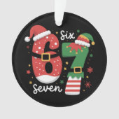 67 Meme Zes Zeven Elf Kerstmis Kerstman Hoed Ornament (voorkant)