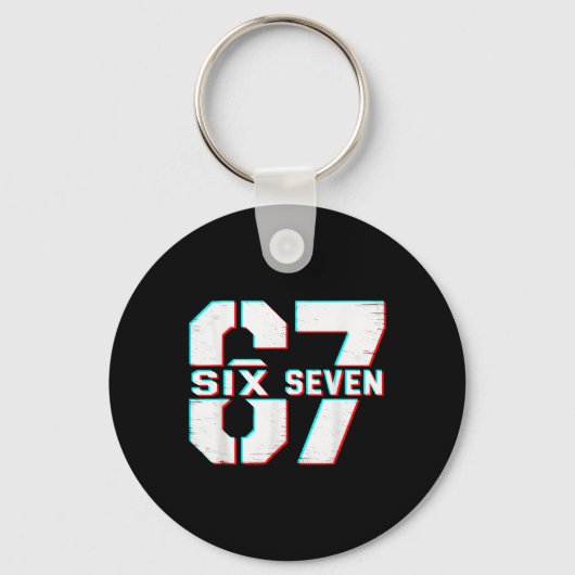 67 Meme Zes Zeven Grappig 6 7 Gen Alpha Jargon 6-7 Sleutelhanger (Voorkant)