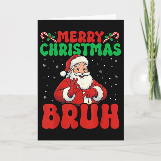 67 Meme Zes Zeven Grappig Prettig Kerstfeest Bruh Kaart (Voorkant)