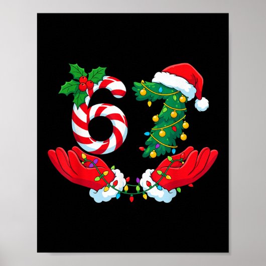 67 Meme Zes Zeven Grappige Kerst Meme Slang Mannen Poster (Voorkant)