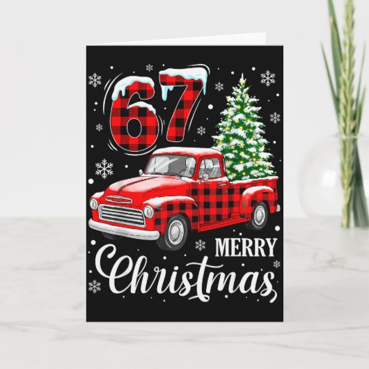 67 Meme Zes Zeven Grappige Kerst Meme Slang Vrouwe Kaart (Voorkant)