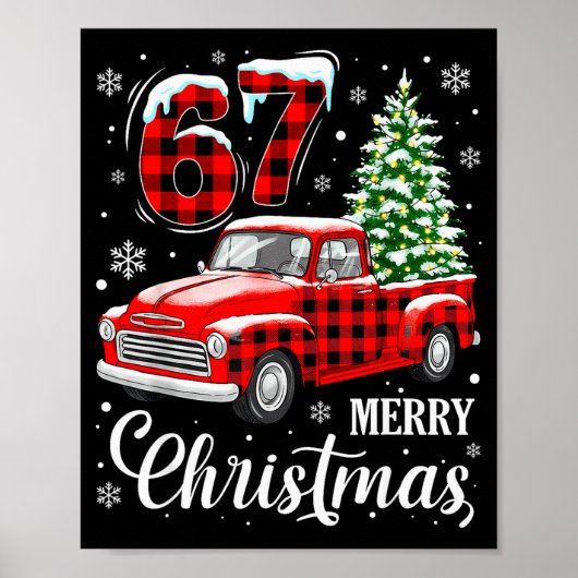 67 Meme Zes Zeven Grappige Kerst Meme Slang Vrouwe Poster (Voorkant)