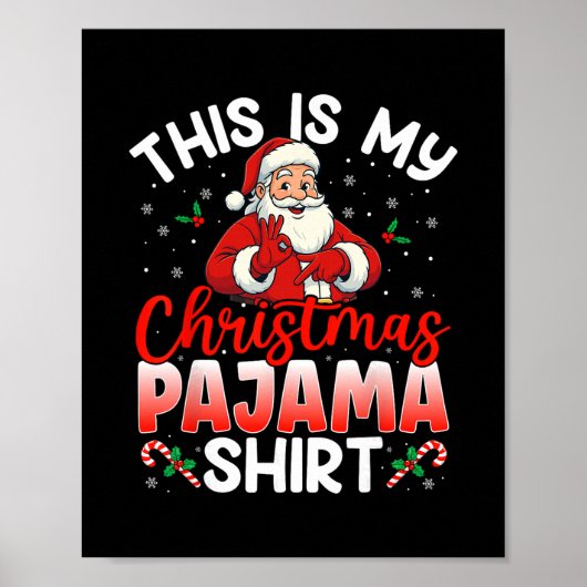 67 Meme Zes Zeven Grappige Kerst Pyjama's Kerstman Poster (Voorkant)