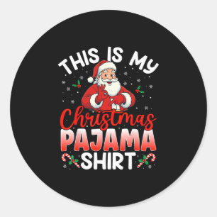 67 Meme Zes Zeven Grappige Kerst Pyjama's Kerstman Ronde Sticker