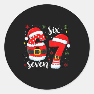 67 Meme Zes Zeven Kerstman 6 7 Funny Kerstmannen J Ronde Sticker