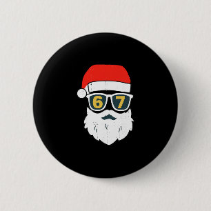 67 Meme Zes Zeven Kerstman Gezicht Kinderen Mannen Ronde Button 5,7 Cm