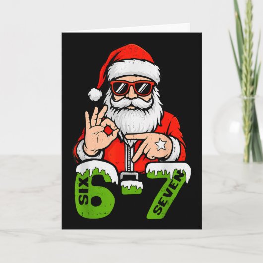 67 Meme Zes Zeven Kerstman Grappig Kerstmis Gen Z Kaart (Voorkant)