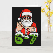 67 Meme Zes Zeven Kerstman Grappig Kerstmis Gen Z Kaart (Gele Bloem)