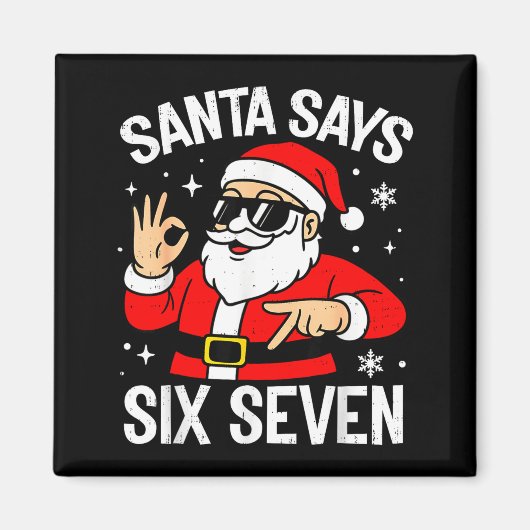 67 Meme Zes Zeven Kerstman Grappig Kerstmis Gen Z Magneet (Voorkant)
