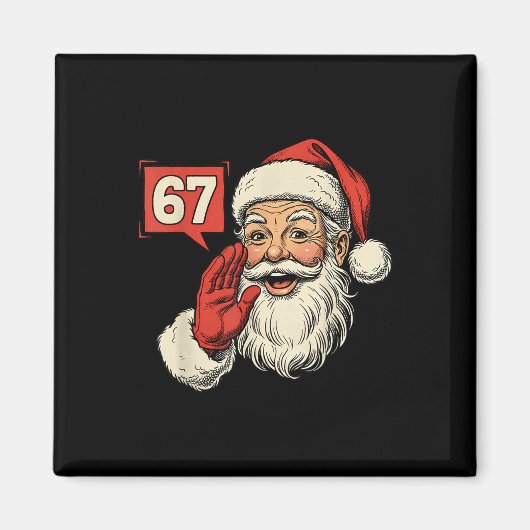 67 Meme Zes Zeven Kerstman Grappig Kerstmis Gen Z  Magneet (Voorkant)