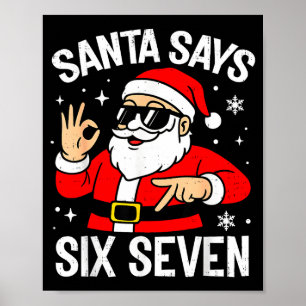 67 Meme Zes Zeven Kerstman Grappig Kerstmis Gen Z  Poster