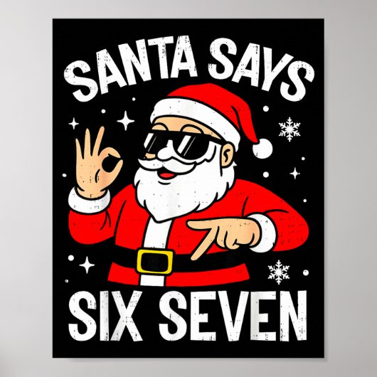 67 Meme Zes Zeven Kerstman Grappig Kerstmis Gen Z  Poster (Voorkant)