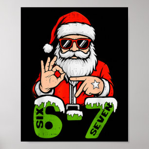 67 Meme Zes Zeven Kerstman Grappig Kerstmis Gen Z  Poster