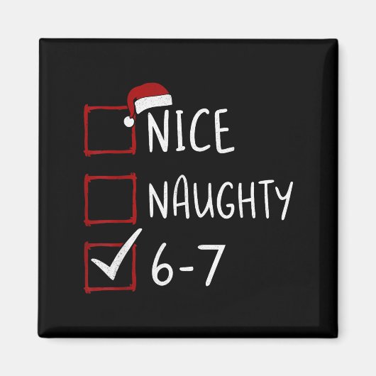 67 Meme Zes Zeven Mannen Jongens Kerstmis 6-7 Meme Magneet (Voorkant)