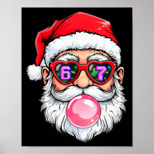 67 Meme Zes Zeven Nummer 6-7 6 7 Grappige Kerstman Poster