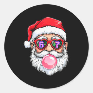 67 Meme Zes Zeven Nummer 6-7 6 7 Grappige Kerstman Ronde Sticker