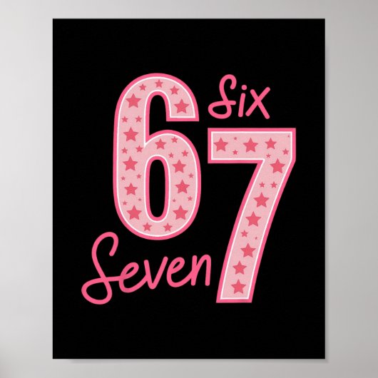 67 Meme Zes Zeven Poster (Voorkant)