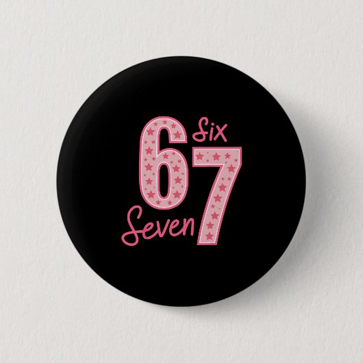 67 Meme Zes Zeven Ronde Button 5,7 Cm (Voorkant)