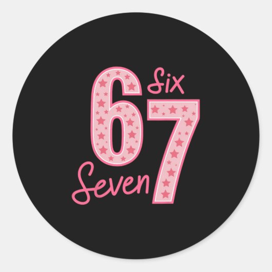 67 Meme Zes Zeven Ronde Sticker (Voorkant)