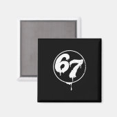 67 Meme Zes Zeven Urn Graffiti Stijl Magneet (Voorkant / Achterkant)