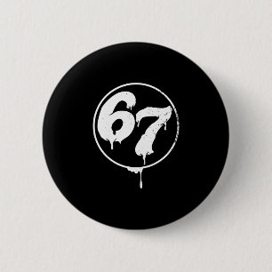 67 Meme Zes Zeven Urn Graffiti Stijl Ronde Button 5,7 Cm