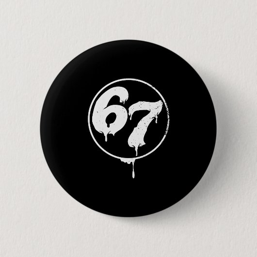67 Meme Zes Zeven Urn Graffiti Stijl Ronde Button 5,7 Cm (Voorkant)