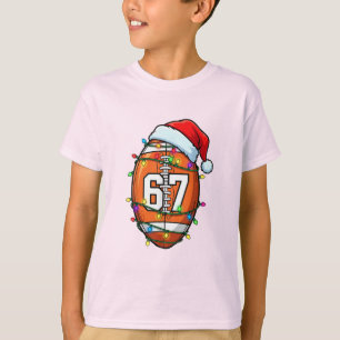 67 Meme Zes Zeven Voetbal Kerstman Grappig Kerstfe T-shirt