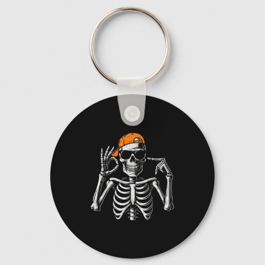 67 Mémoris trendy skelet Halloween grappig zes zev Sleutelhanger (Voorkant)